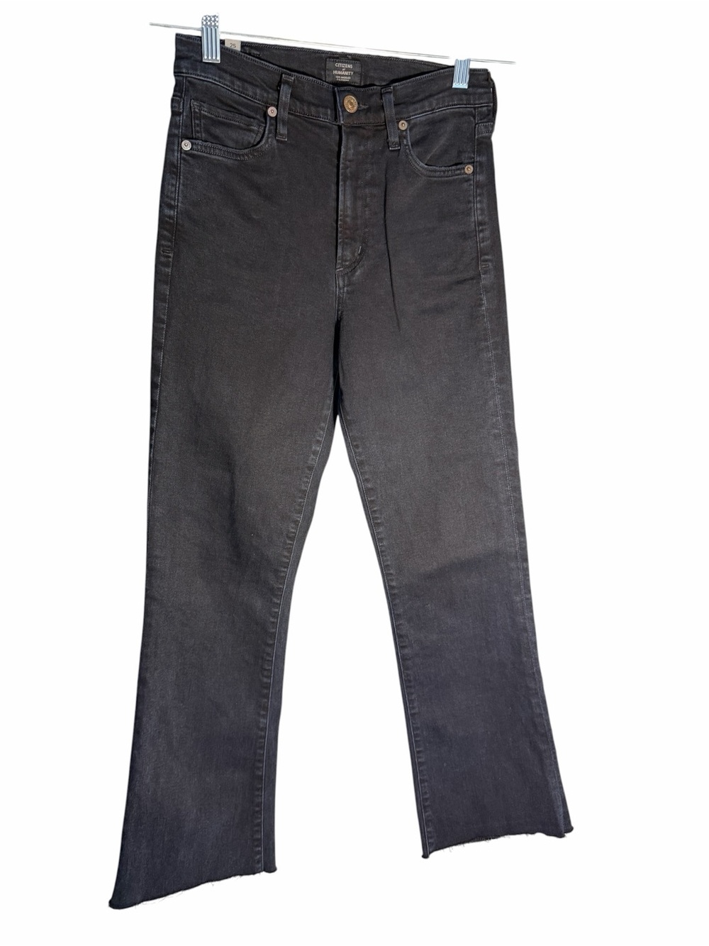 Citizens Of Humanity Marion Black Denim  High-Rise Cropped Jeans Sz 25